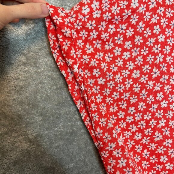 Old Navy Women Classic Bloomcore Ditzy Floral Retro Linen Cotton Button Shirt L - Picture 6 of 12